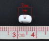 Imagen de Cuentas Acrílico de Plano Redondo,Blanco,Letra T 7mm Diámetro, Agujero: acerca de 1mm, 500 Unidades