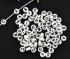 Bild von Acryl Spacer Zwischenperlen Perlen Flachrund Weiß Buchstaben "A-Z" 7mm D Loch:ca 1mm 520 Stück