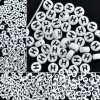 Bild von Acryl Spacer Zwischenperlen Perlen Flachrund Weiß Buchstaben "A-Z" 7mm D Loch:ca 1mm 520 Stück