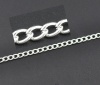 Picture of Alloy Open Link Curb Chain Findings Silver Plated 5x3.3mm(2/8"x1/8"), 10 M