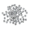 Immagine di Acrilato Separatori Perline Tondo Grigio-Argento Misto Lettere Disegno Circa 7mm Dia, Foro: Circa 1mm, 500 Pz