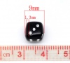 アクリルビーズ サイコロ 黒 点柄 約 9mm x 9mm、 穴：約 1.3mm、 100 個 の画像