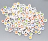 Immagine di Acrilato Separatori Perline Tondo Piatto Colore Misto Lettere "A-Z" Disegno Circa 7mm Dia, Foro: Circa 1mm, 500 Pz
