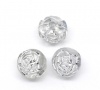 Picture of Acrylic Silver Accent Bubblegum Beads Rose Flower Gray Foil About 8mm Dia, Hole: Approx 1mm, 300 PCs