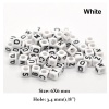 Picture of Acrylic Spacer Beads Cube White At Random Mixed Alphabet/ Letter "A-Z" About 6mm x 6mm, Hole: Approx 3.5mm, 500 PCs