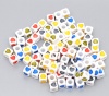 Picture of Acrylic Bubblegum Beads Cube At Random Mixed Heart Carved About 7mm x 7mm, Hole: Approx 3.8mm, 300 PCs