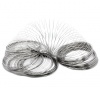 Picture of Steel Beading Wire Bracelets Components Round Silver Tone 0.6mm, 5.5cm-6cm Dia. 200 Loops