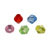 Picture of Transparent Acrylic Beads Bicone At Random Mixed Imitation Crystal Faceted About 4mm x 4mm, Hole: Approx 1mm, 2000 PCs