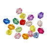 Picture of Transparent Acrylic Beads Bicone At Random Mixed Imitation Crystal Faceted About 4mm x 4mm, Hole: Approx 1mm, 2000 PCs