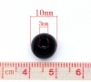 Image de Perles en Bois Rond Noir 10mm x 9mm, Tailles de Trous: 3mm, 200 Pcs