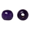 Immagine di Legno Separatori Perline Tondo Colore Viola Nulla Disegno Circa 10mm x 9mm, Foro: Circa 3mm, 200 Pz