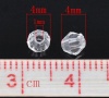 アクリル クリスタル ビーズ ソロバン型 白 約 4mm x 4mm、穴：約 1mm、2000 個 の画像