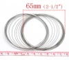 Picture of Silver Tone Memory Beading Wire for Bracelet 65mm-70mm Dia., sold per packet of 200 loops
