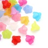 Picture of Frosted Acrylic Beads Lucite Lily Flower At Random Mixed About 14mm x 10mm, Hole: Approx 1.2mm, 200 PCs