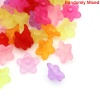 Picture of Frosted Acrylic Beads Lucite Lily Flower At Random Mixed About 10mm x 4mm, Hole: Approx 1.2mm, 800 PCs