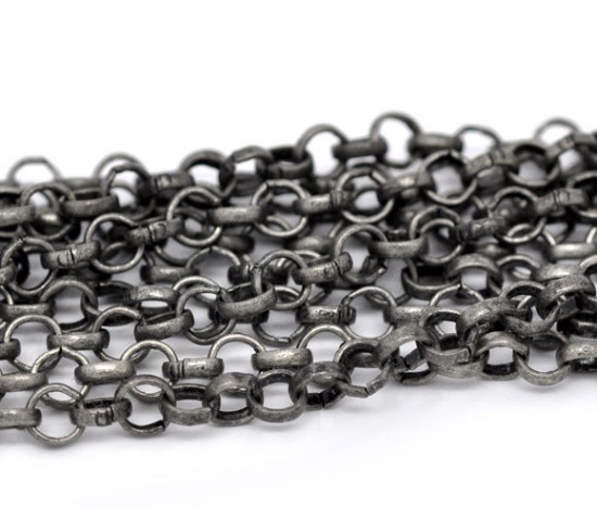 Picture of Alloy Open Rolo Chain Findings Black 4mm( 1/8") Dia, 5 M