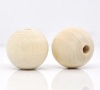 Picture of Natural Wood Spacer Beads Round About 17mm - 18mm Dia, Hole: Approx 3.5mm, 50 PCs