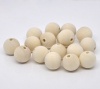 Bild von Natürliche Holz Zwischenperlen Spacer Perlen Rund 17mm-18mm D., Loch: 3.5mm, 50 Stücke