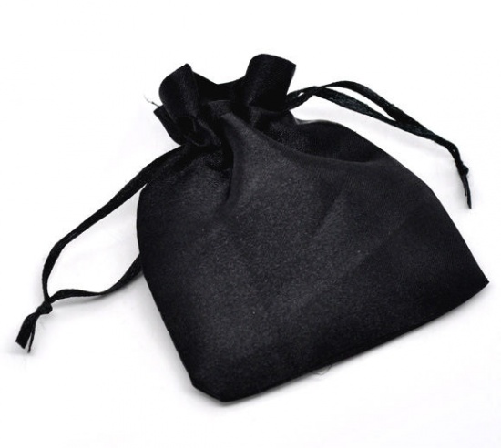 Imagen de Regalo de Bodas Bolsas de embalaje y envío Rectángulo de Negro 9cm x 7cm, 50 Unidades