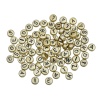 Picture of Acrylic Spacer Beads Round Gold Tone Antique Gold At Random Mixed Alphabet/ Letter "A-Z" About 7mm Dia, Hole: Approx 1mm, 500 PCs