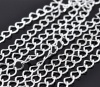 Picture of Iron Based Alloy Open Textured Link Curb Chain Findings Silver Plated 9x7mm(3/8"x2/8"), 10 M
