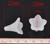 Picture of Frosted Acrylic Beads Lucite Lily Flower White About 22mm x 22mm, Hole: Approx 1.8mm, 50 PCs