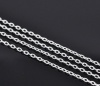 Picture of Iron Based Alloy Textured Link Cable Chain Findings Silver Plated 4x2.5mm(1/8"x1/8"), 10 M