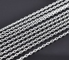 Picture of Iron Based Alloy Textured Link Cable Chain Findings Silver Plated 4x2.5mm(1/8"x1/8"), 10 M