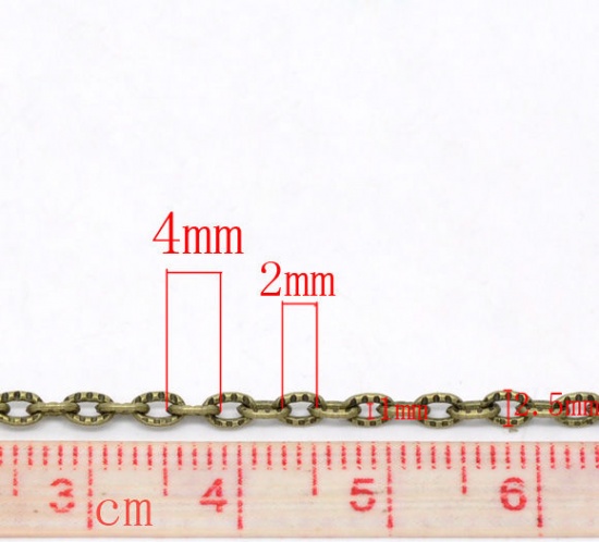 Immagine di Lega di Ferro Collegamenti Strutturato Tono del Bronzo 4x2.5mm, 10M