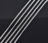 Picture of Iron Based Alloy Open Link Curb Chain Findings Silver Plated 2.5x2mm(1/8"x1/8"), 10 M