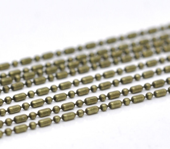 Picture of Iron Based Alloy Bamboo Chain Findings Antique Bronze 1.5mm, 10 M