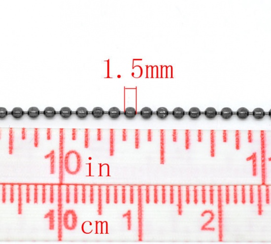 Picture of Iron Based Alloy Ball Chain Findings Gunmetal 1.5mm Dia, 10 M