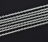 鉄系合金 ローレット 小豆チェーン 銀メッキ 3x2mm、 10 メートル の画像