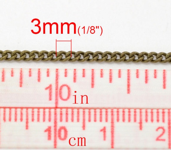 合金 喜平チェーン 銅古美 3x2mm、 5M の画像