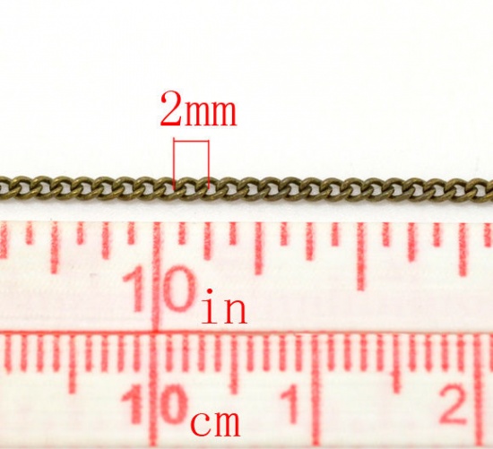 Immagine di Lega di Ferro Catena di Collegamenti Guinzaglio Chiuso Tono del Bronzo 1.8x1.3mm, 10 M