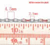 鉄系合金 ローレット 小豆チェーン シルバートーン 4.5x3mm、 10 メートル の画像