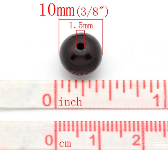 Bild von ABS Plastik Miracle Perlen Rund gemischt ca 10mm D. Loch:ca 1.5mm 100 Stück