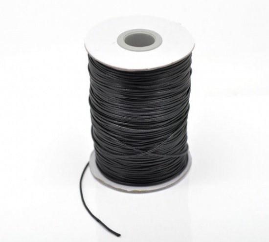 Picture of Polyester Jewelry Wax Cord Black 1mm, 1 Roll (Approx 180 M/Roll)