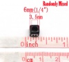 Picture of Acrylic Spacer Beads Cube Black At Random Mixed Alphabet/ Letter About 6mm x 6mm, Hole: Approx 3.5mm, 500 PCs