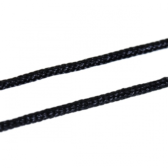 Bild von Terylen Chinesisch Knoten Schnur Schmuckdraht für Buddha/Mala Perlen Schwarz 1mm D., 1 Rolle(360 Meter/Rolle)