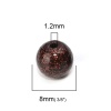 Picture of Acrylic Beads Round Brown Glitter About 8mm Dia., Hole: Approx 1.2mm, 30 PCs