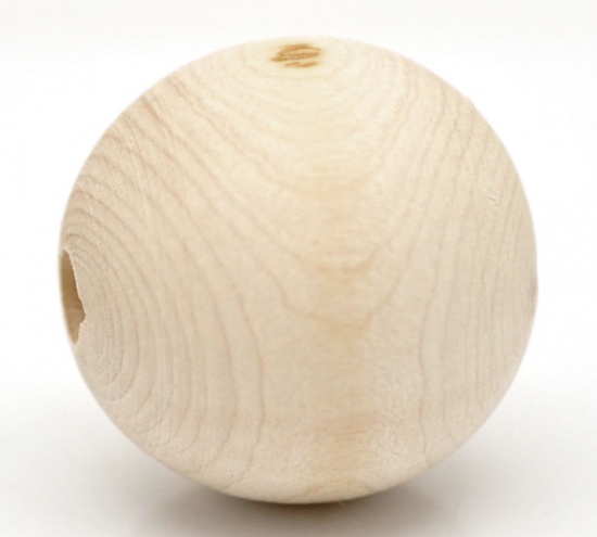 Picture of 20PCs Natural Ball Wood Spacer Beads 30mm