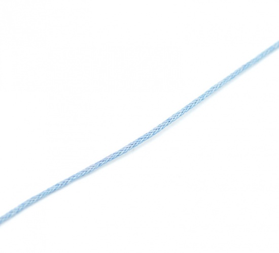 Picture of Cotton 80M(3149-5/8") Lightblue Waxed Cotton Cord 1mm for Bracelet/ Necklace