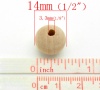 Picture of 100PCs Natural Ball Wood Spacer Beads 14x13mm