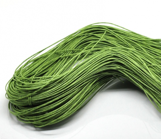 Picture of Cotton 80M(3149-5/8") Green Waxed Cotton Cord 1mm for Bracelet/ Necklace