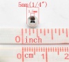 Imagen de Cuentas Chicle Acrílico de Bola Tono de Plata 5mm Diámetro, Agujero: acerca de 1.5mm, 1000 Unidades