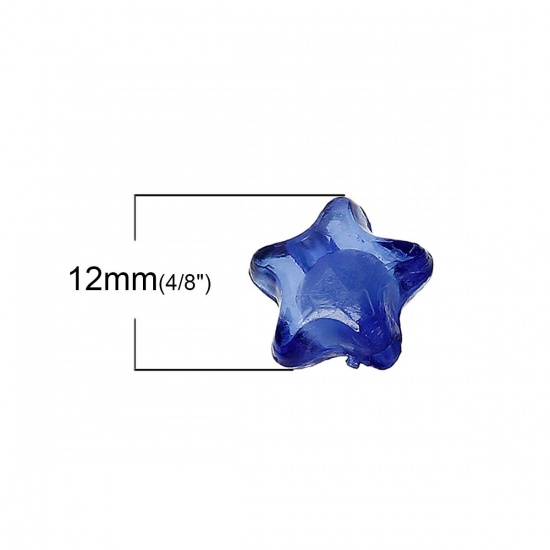 Picture of Transparent Acrylic Beads Pentagram Star At Random Mixed About 12mm x 11mm, Hole: Approx 2mm, 200 PCs