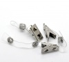 Picture of Plastic & Iron Based Alloy ID Holder Badge Spring Clamp Clip Silver Tone 85mm(3 3/8") x 13mm( 4/8"), 50 PCs 