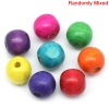 Picture of Wood Spacer Beads Round At Random Mixed About 14mm x 13mm, Hole: Approx 4.5mm, 200 PCs