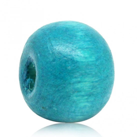 Bild von Blau Rund Holz Perlen Beads 7mmx8mm, verkauft eine Packung mit 500
